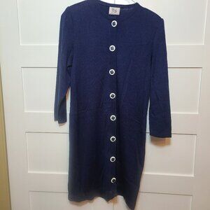 Mita Navy Long Cardigan Sz 16 Petite